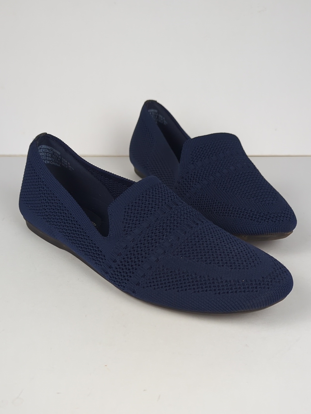 TIME & TRU Women's Navy Blue Stretch Knit Loafers